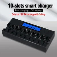 palo 10 slots aa battery charger for 1 2v aa nimh nicd rechargeable batteries with lcd display fast aa charger