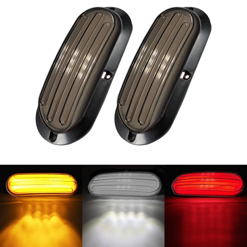 

2PCS DC10-30V 6 Inch Oval Turn Signal Backup Reverse Fog Lights Tail Light for Trucks Boat Trailer RV
