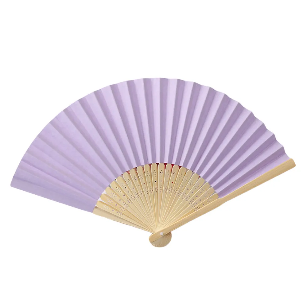 

Flower Fans pure Color Chinese Style Dance Wedding Bamboo hand fans Party Folding Summer Held Flowers Fans abanico drop ship New