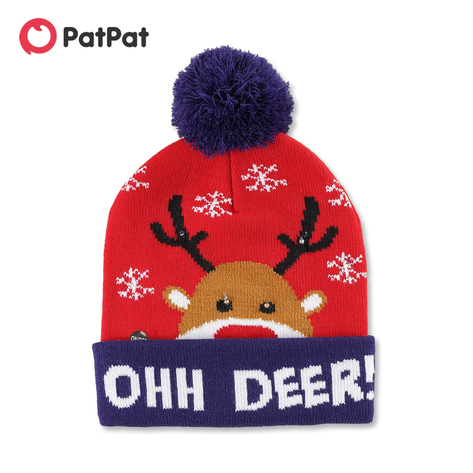 

PatPat Christmas Toddler / Kid Elk Pattern Knit Beanie Hat