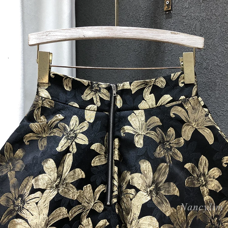 Irregularly Slimming All-Match A- Line Skirtpants Women 2021 Spring New Korean Style Flower High Waist Shorts Nancylim