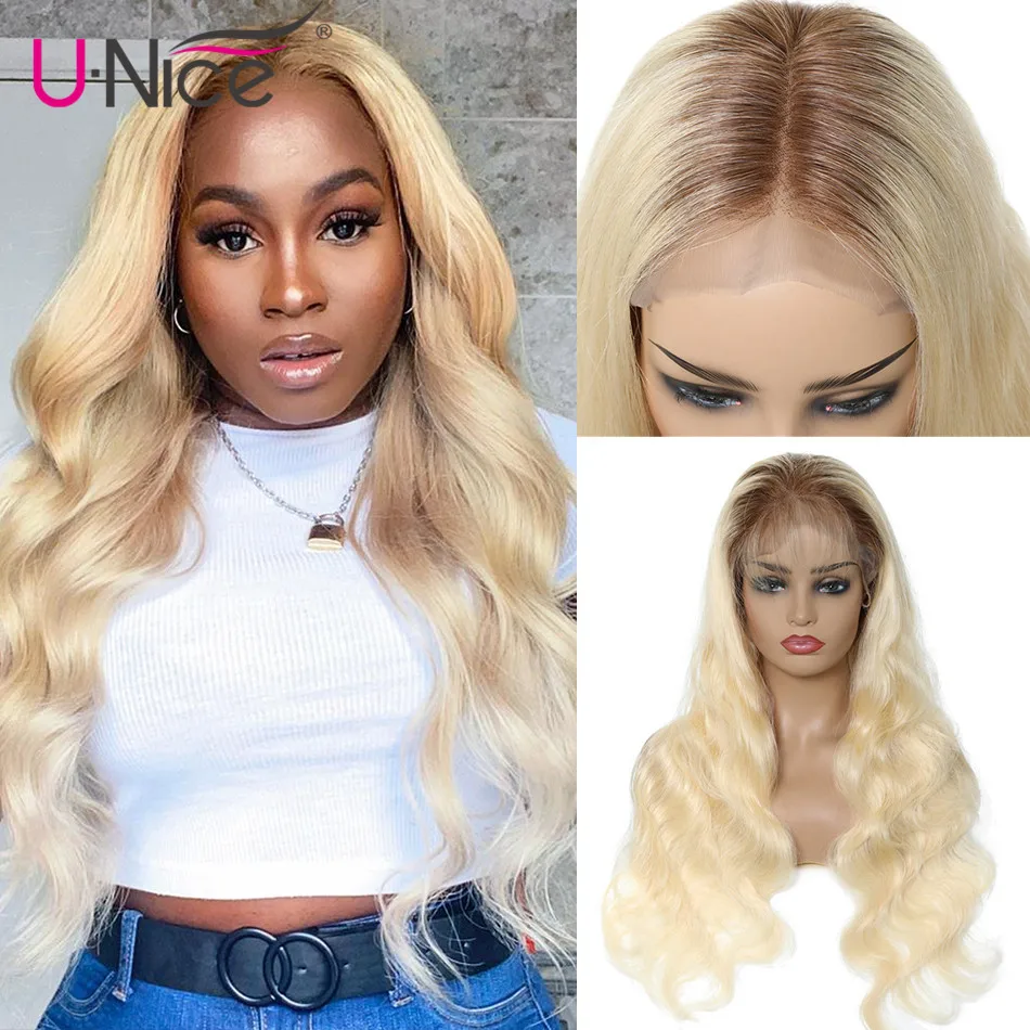 UNice Hair T4 613 Blonde Wig Brazilian Body Wave 13x4 Lace Front Human Hair Wigs Blonde Lace Front Wig Full Lace Human Hair Wigs