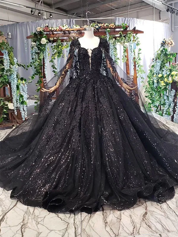 as picture HTL440G женское вечернее платье длинное черное с квадратным вырезом ручной работы бисерное платье с кружевными аппликациями по всей длине вечерние платья с накидкой abiye gece elbisesi - Цвет: as picture
