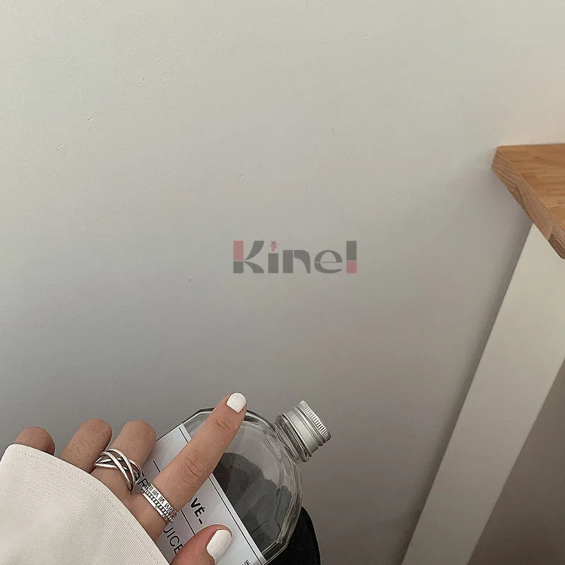 Женское кольцо Kinel из 100% стерлингового серебра S925 пробы в минималистическом