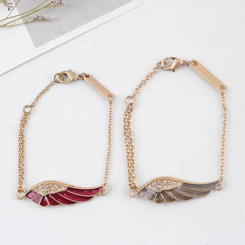 Богемный этнический золотой цвет 2 цвета крыло браслет для женщин ручной работы