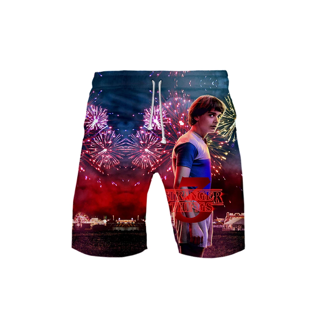 

Classic Design Stranger Things Season 3 Beach Board shorts Casual Men shorts Stranger Things 3D Print Men's Wild shorts 4XL