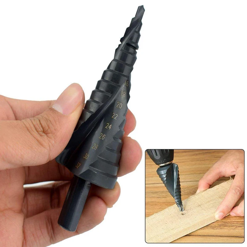 

3PCS/SET 4-32MM HSS Cobalt Step Stepped Drill Bit Set Nitrogen High Speed Steel Spiral For Metal Cone Triangle Shank Hole