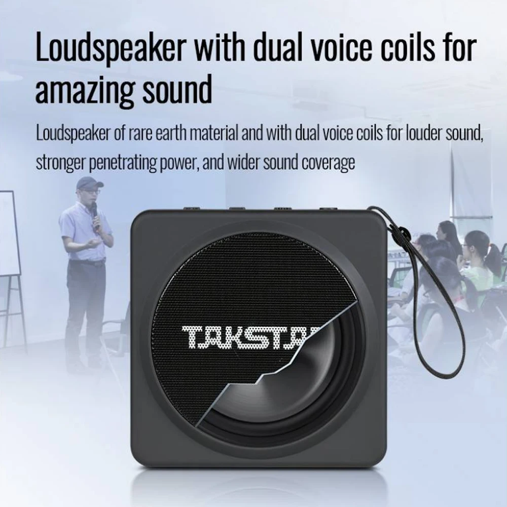 TAKSTAR Portable Wireless Voice Amplifier Rechargeable High Power Mini Voice Amplifier UHF Amplifier & MP3 Player & FM Radio images - 6