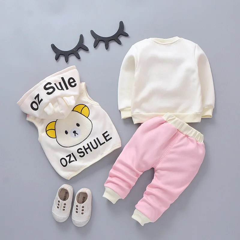 Для маленьких мальчиков и девочек Рождественский комплект теплая осенняя одежда