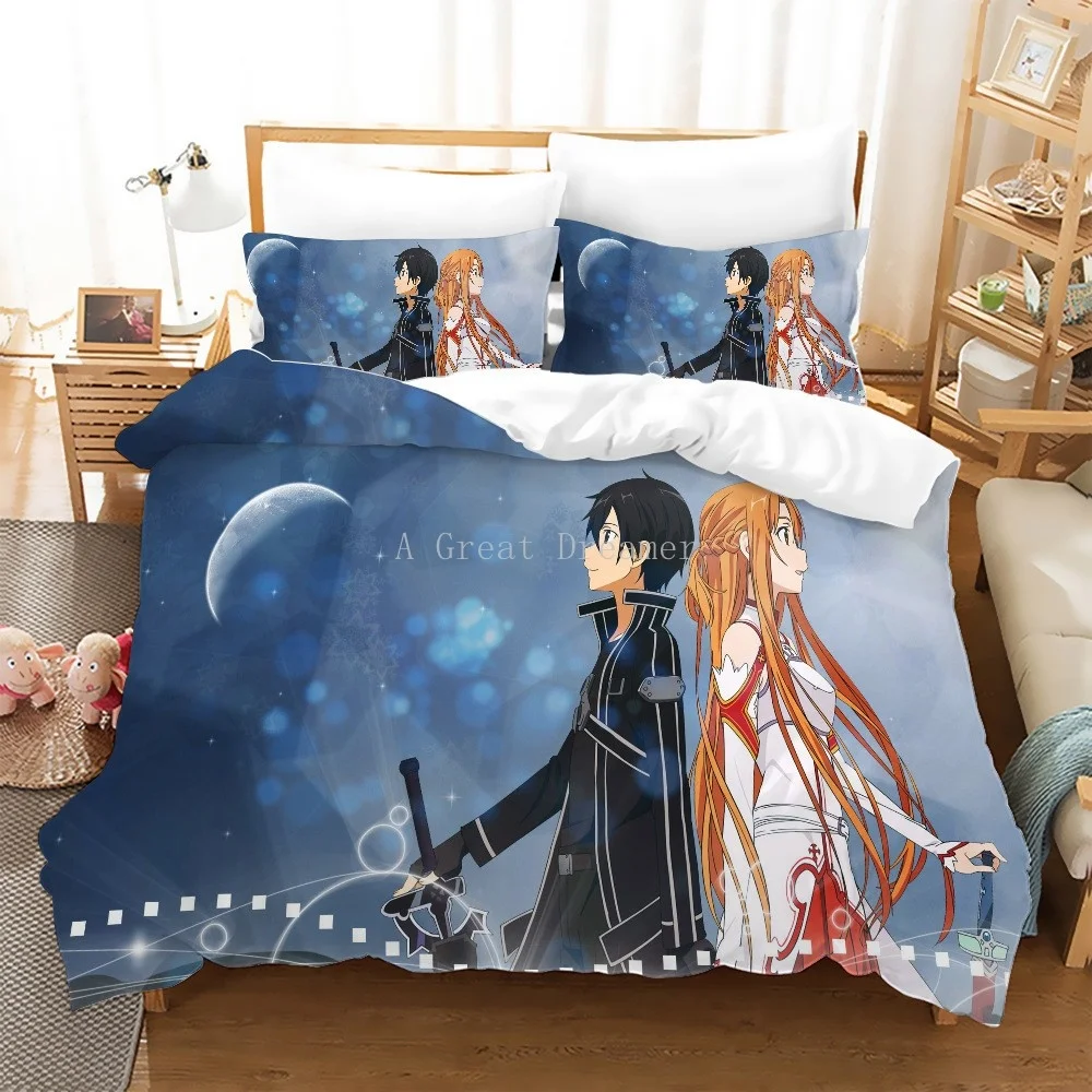 Комплект постельного белья из 2/3 шт. пододеяльник с изображением девушки аниме