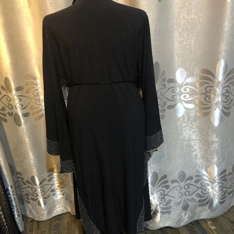 Кимоно Djelaba женское с бриллиантами открытый хиджаб из Дубая мусульманское платье