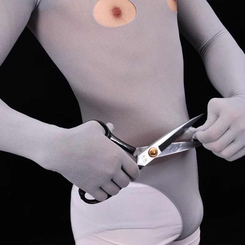 Бесшовное Боди унисекс 80D с длинным рукавом и пятью пальцами полупальто цельные