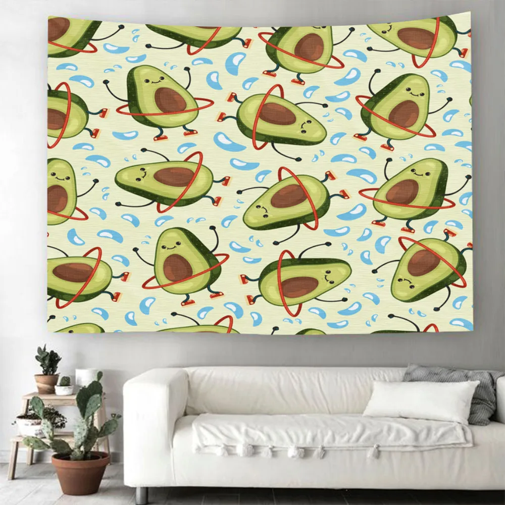 Цветной гобелен с авокадо настенный зелеными фруктами домашние настенные ковры