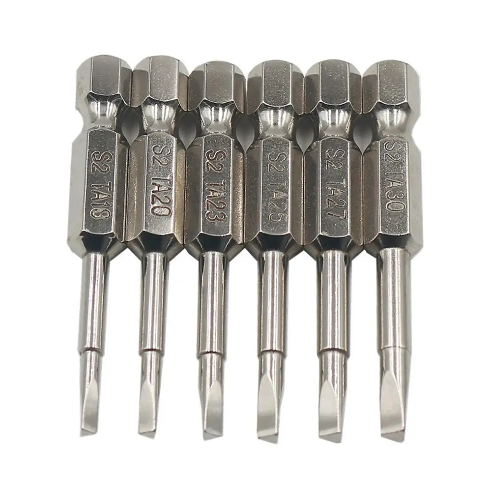 

6pcs Screwdriver Bits Durable Shank Screwdriver S2 Steel 1/4 inch Hex Magnetic Bit Easily Carrying Lightweight Gadgets