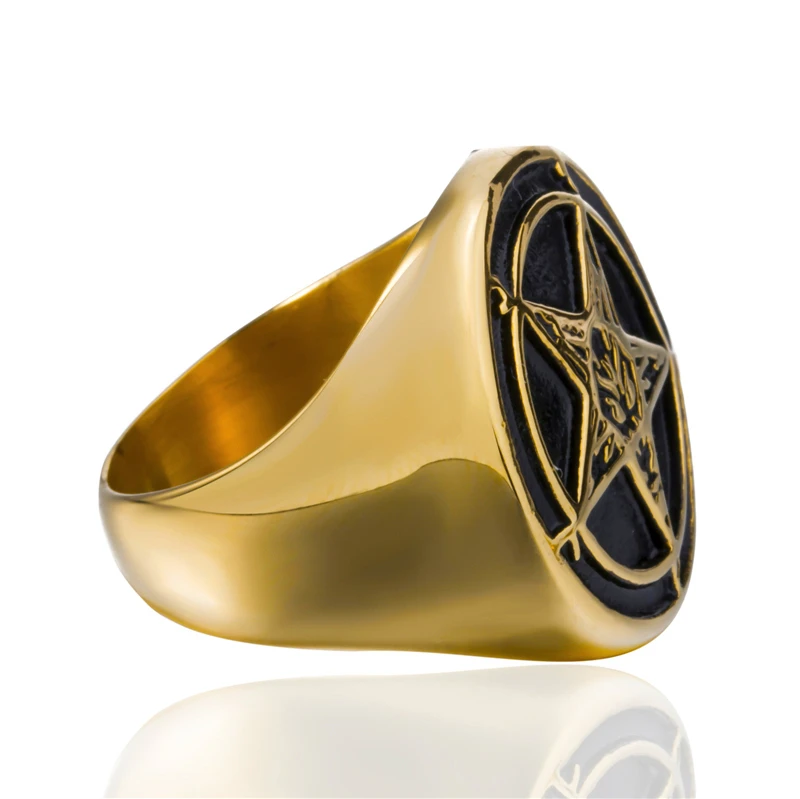 Мужское позолоченное кольцо Elfasio винтажное ювелирное изделие из нержавеющей