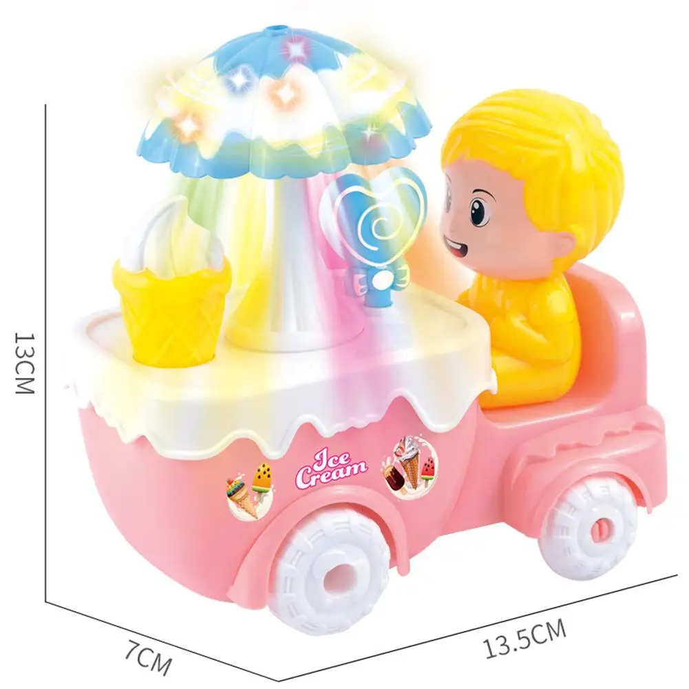 

Walking Glowing Ice Cream Trolley House Candy Car Girl Gifts Child Kids Play Toy Universal Mode Colorful Lights Pop Music