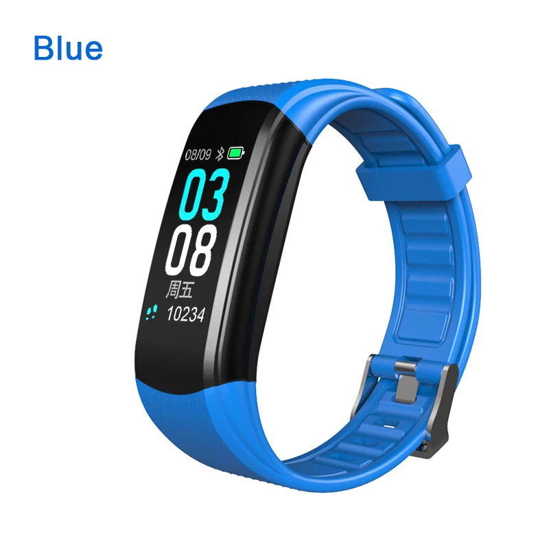 Blue Smart Tensiometer Монитор артериального давления счетчик шагов сердечного ритма Смарт-часы датчик сердечного ритма Мониторинг Артериального Давления - Цвет: Blue
