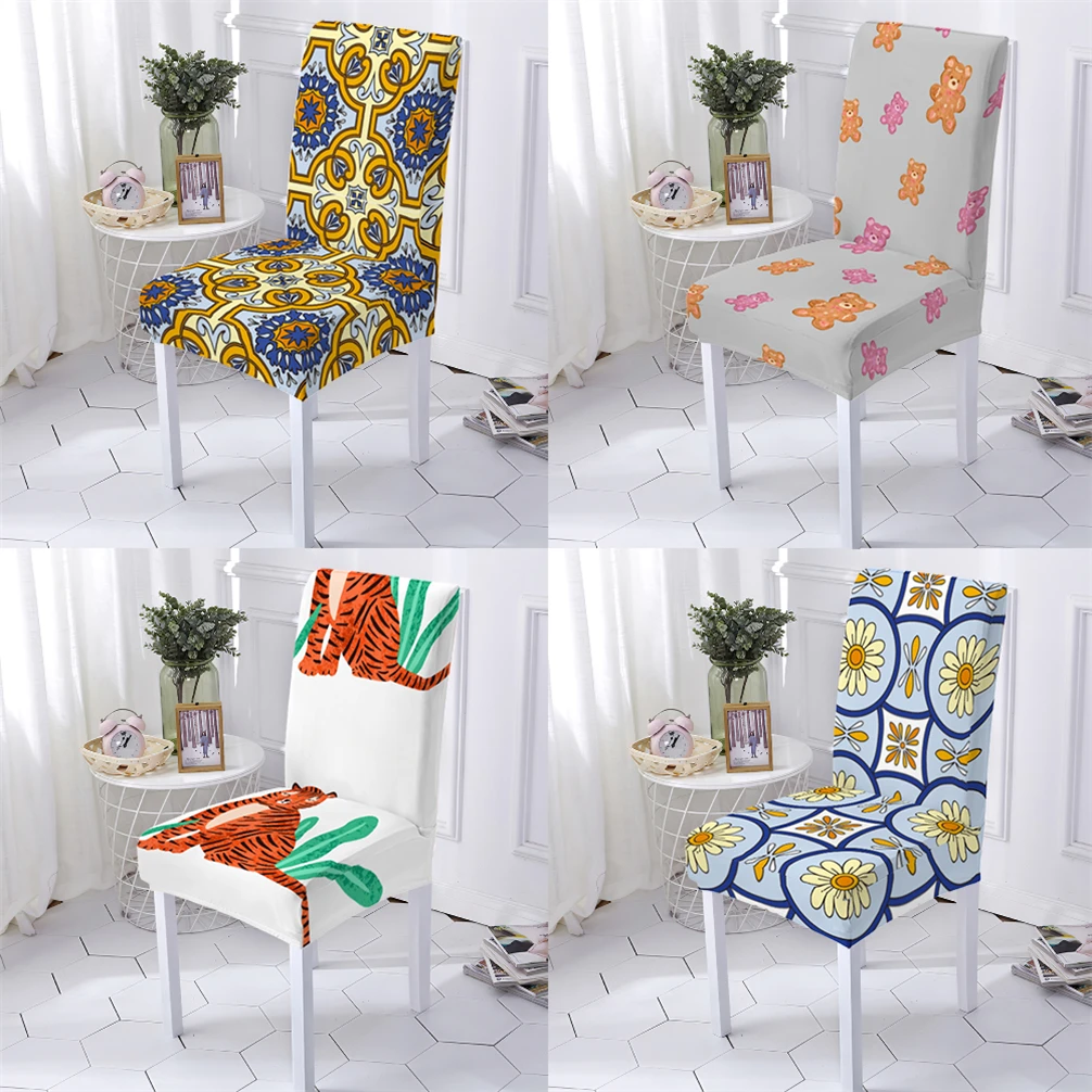 

Animal Style Kitchen Chair Cover Gamer Office Chair Cover Cartoon Pattern Seat Covers For Chairs Panda Printing Chairs Covers