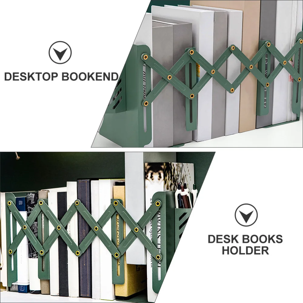 

1Pc Book Storage Rack Shelf Bookend Desktop Desk Book Organizer (Dark Green)