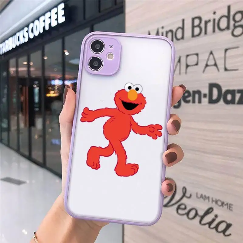 

Ins Sesame Street Cookie Phone Cases Matte Transparent for iPhone 7 8 11 12 s mini pro X XS XR MAX Plus cover funda