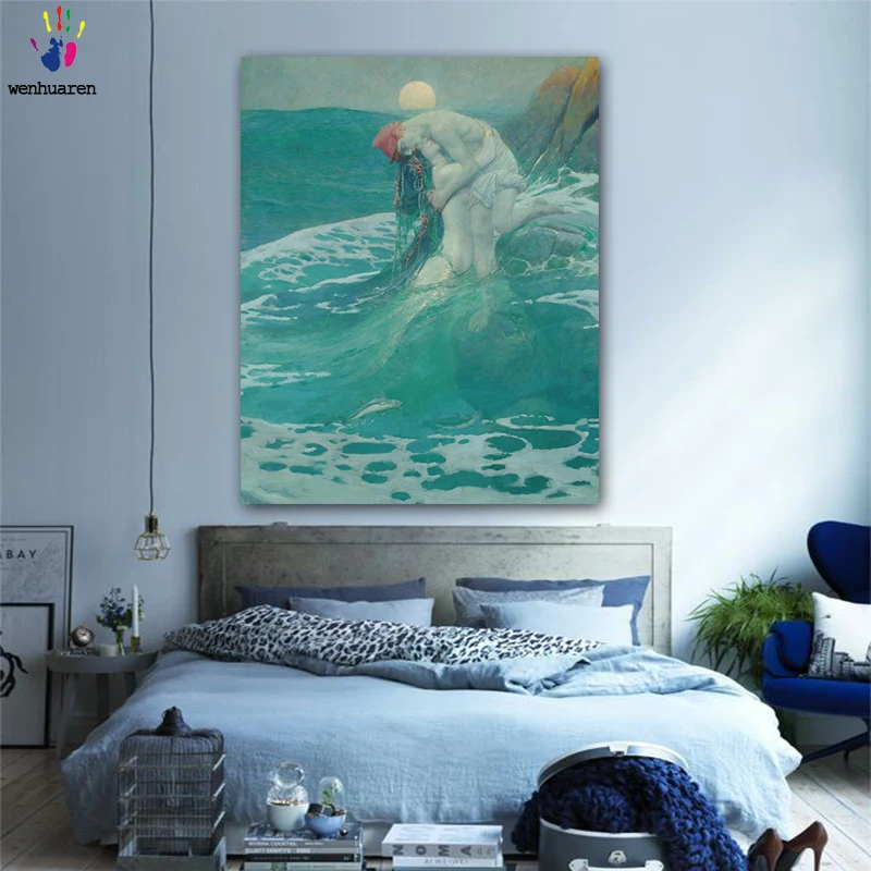 DIY картинки для раскраски по номерам с цветами морская картина рисование