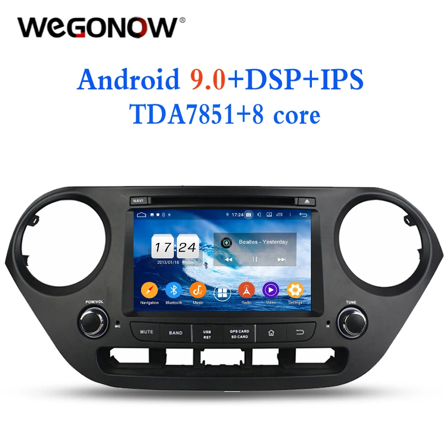 TDA7851 4*50 Вт Android 9 0 для Hyundai I10 2014 2017 8 ядерный 4 Гб RAMCar DVD плеер GPS Glonass Map RDS радио Wi Fi