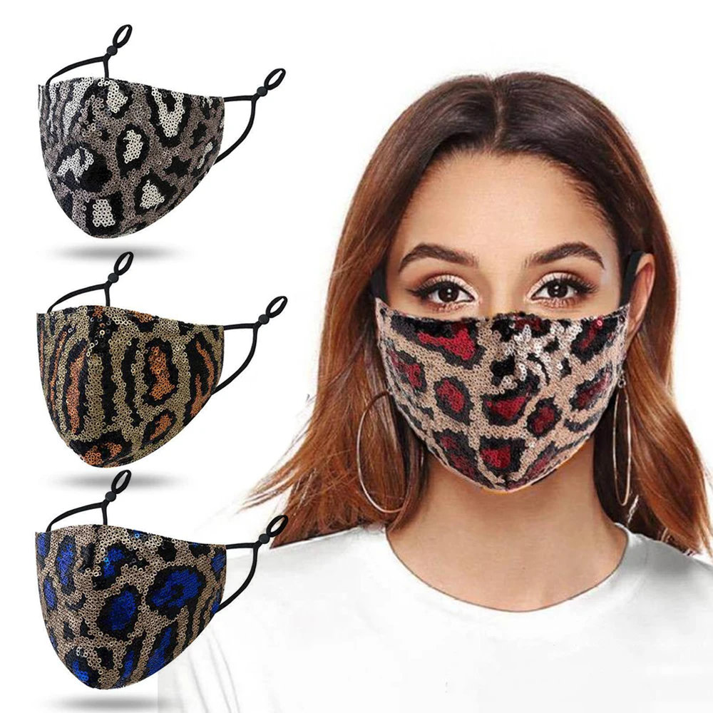 Леопардовый принт расшитые блестками уход за кожей лица маска для взрослых