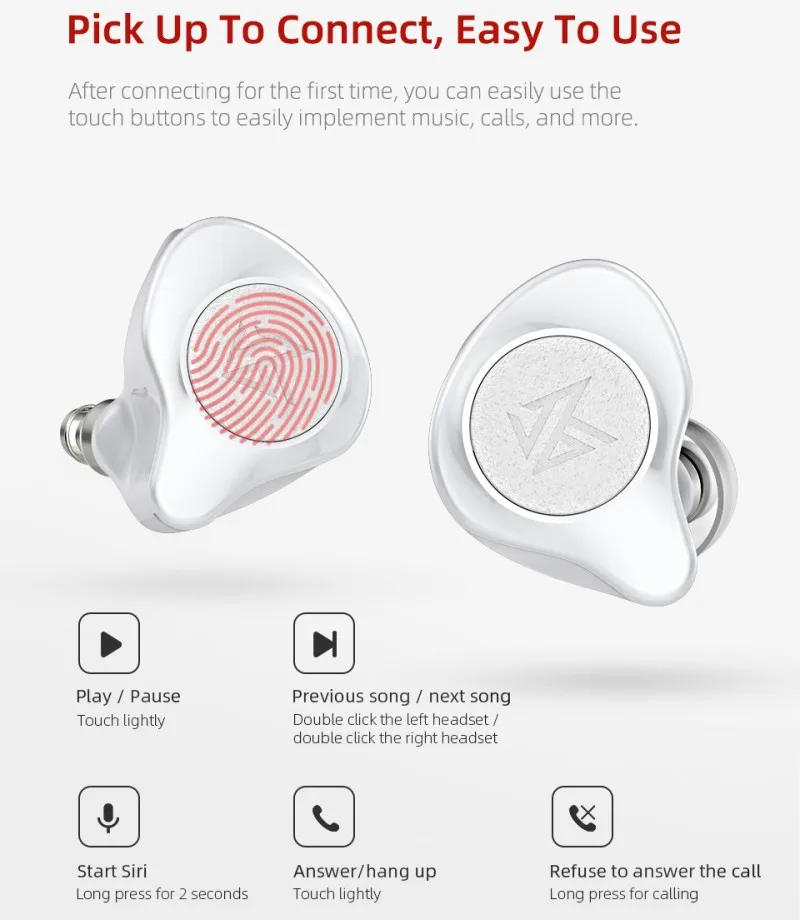 Плотным верхним ворсом KZ S2 True Беспроводной наушники-вкладыши TWS Bluetooth V5.0 наушники