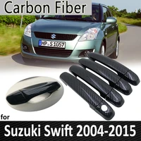 black carbon fiber for suzuki swift maruti dzire 20042015 2008 2009 2010 2011 2012 2013 2014 door handle cover car accessories