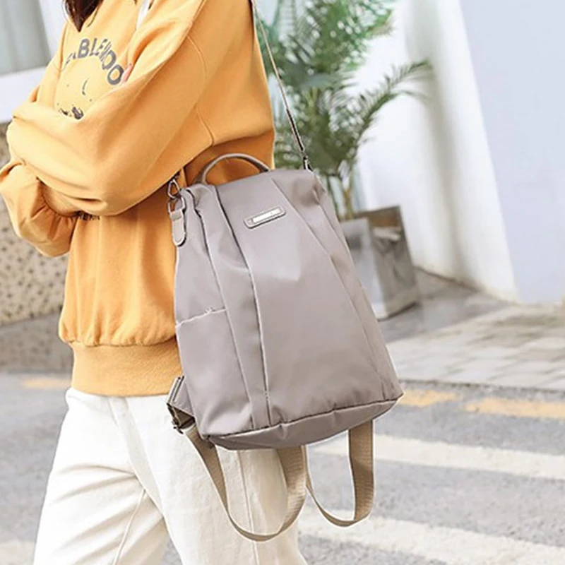 

Fashion Women's Nylon Backpacks with Zippers Vintage Women Back Pack Bags Casual School Bags for Teenagers Girl Travel Back Bag