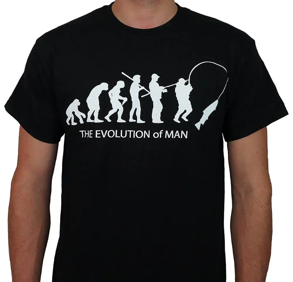 

Hot Sale 100% cotton River Guide Supply Evolution Of Man Fish T-Shirt Tee shirt