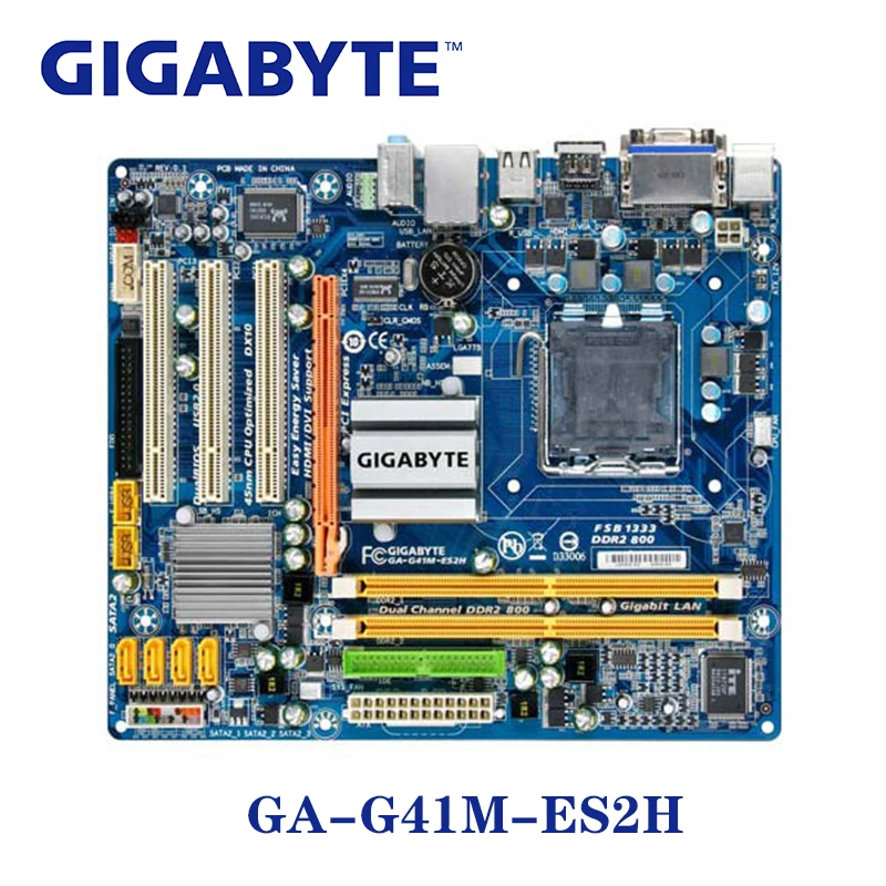 

LGA 775 G41 DDR2 Gigabyte GA-G41M-ES2H 100% Motherboard USB2.0 8G GA G41M ES2H Desktop SATA II Systemboard PCI-E X16 Used