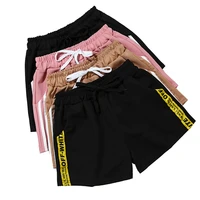 sports womans shorts summer new four color anti emptied drawstring skinny short casual lady elastic waist beach correndo short