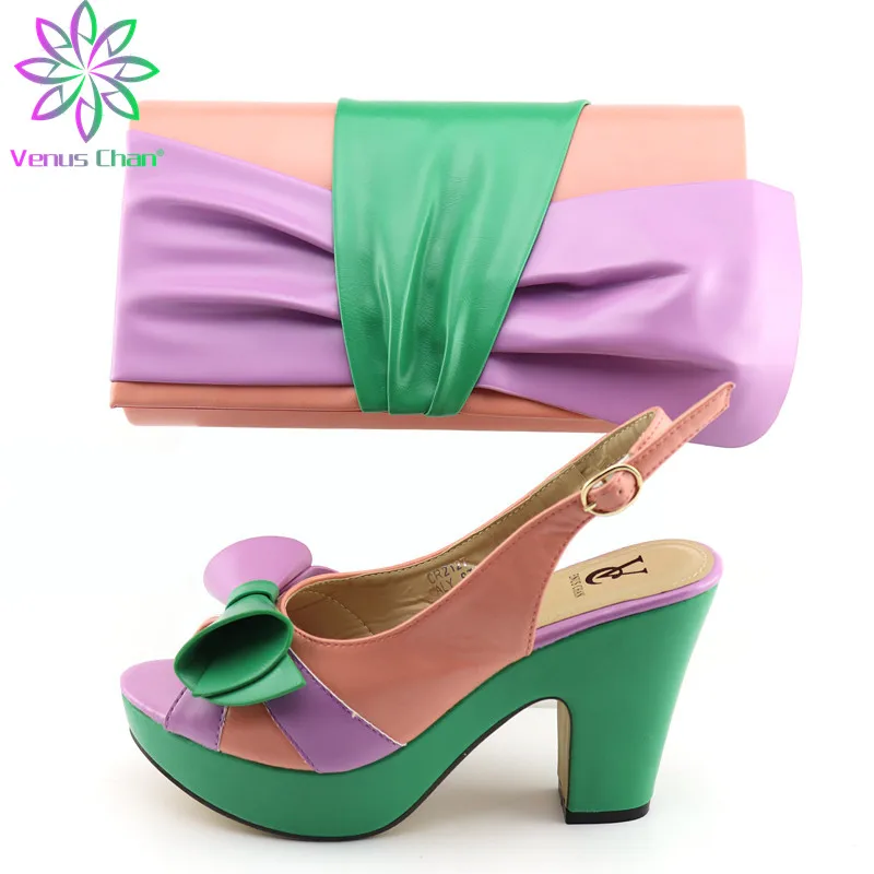 Модные туфли и подходящая сумка для нигеривечерние итальянские на высоком