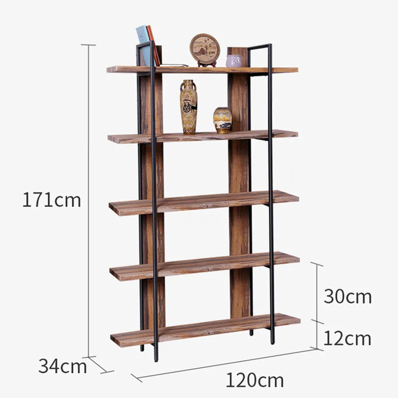 

Floor Corner Shelf Wood Book Decoration Goods Storage Rack Organizer BookShelf Creative Living Room Corner Shelf 171cm 5 Layer