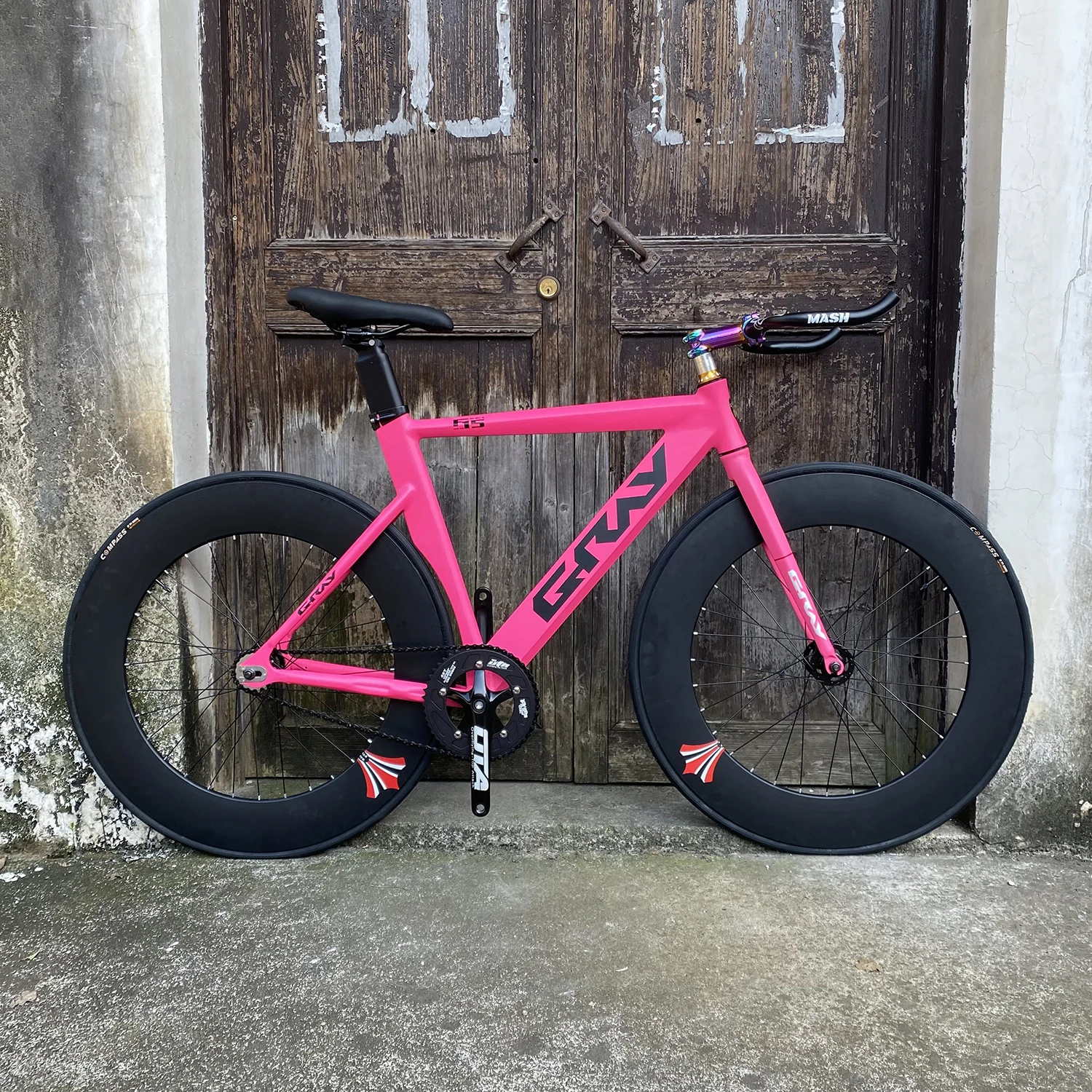 Серый фиксированный велосипед рама из алюминиевого сплава 52 см колеса 90 мм