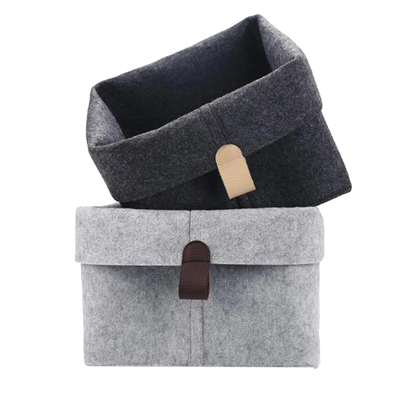 

Felt Storage Basket 1pc Living Room Tea Table Black Gray Sundries Storage Basket Cloth Felt Storage Box Bedroom Socks Organizer
