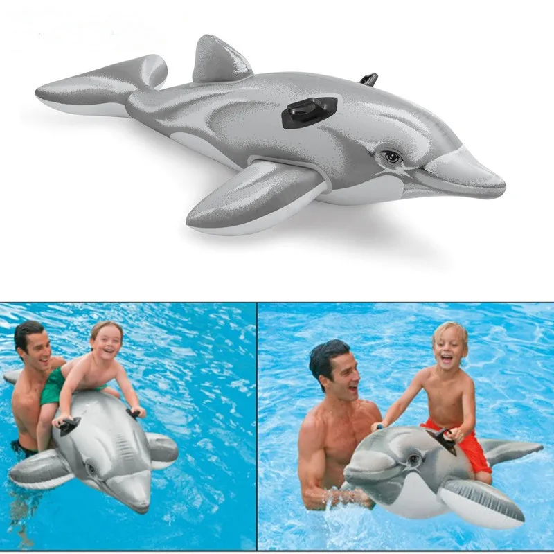 

2021 Summer New Style Inflatable Dolphin Mount Fun Auxiliary Mount Pvc Material Children's Outdoor Water Toy Leisure Supplies