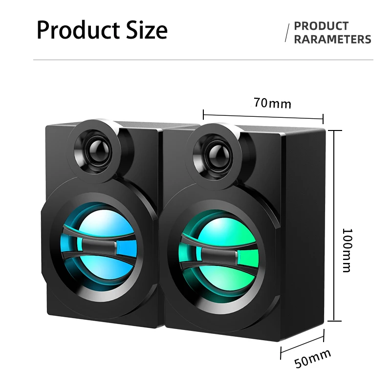 

Mini USB Bluetooth Computer Speakers Caixa De Som Para PC Speaker Desktop RGB LED Altavoces Ordenador Parlantes Alta Potencia