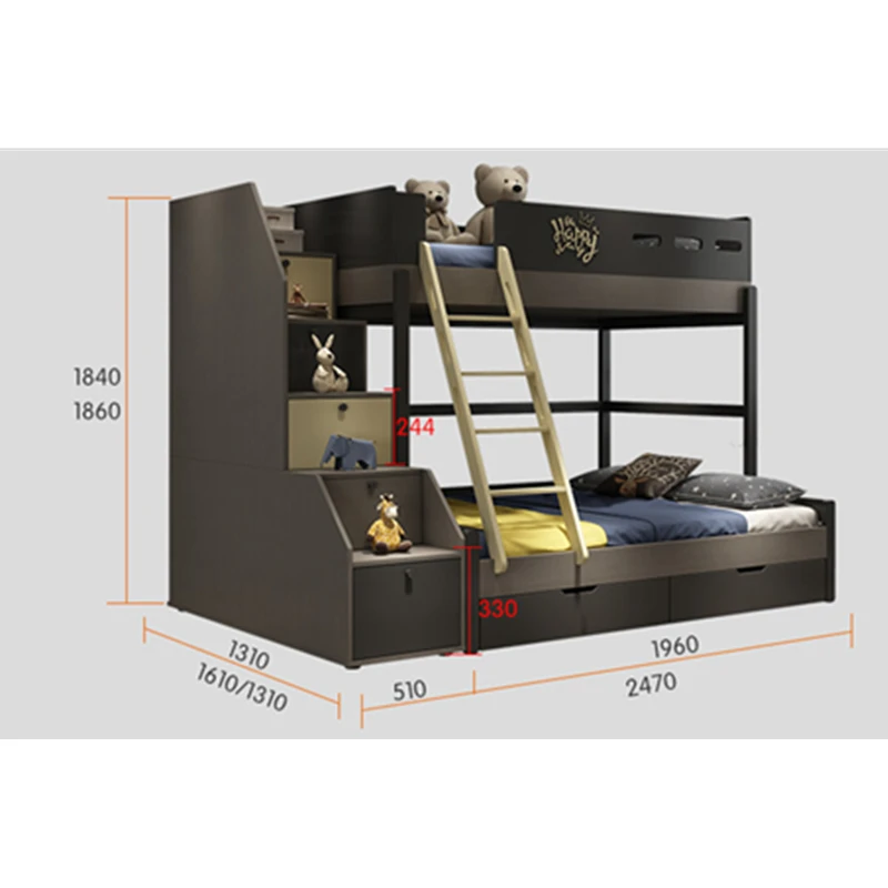 Детская мебель для спальни современная двухъярусная безопасная кровать с