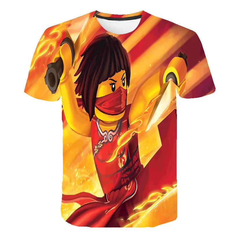 

New 3D Lego Ninjago Kids T Shirt Print Boys and Girls Funny Clothes Children 2021 Summer Tops Cartoon Kids Clothes Baby T Shirts