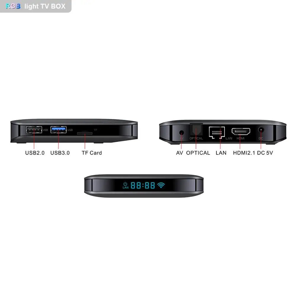 A95X F3 Air Smart tv Box Amlogic S905X3 Android 9,0 tv Box 4GB 64GB 2,4G 5G Wifi 8K RGB светильник медиаплеер 4K Netflix A95X Box