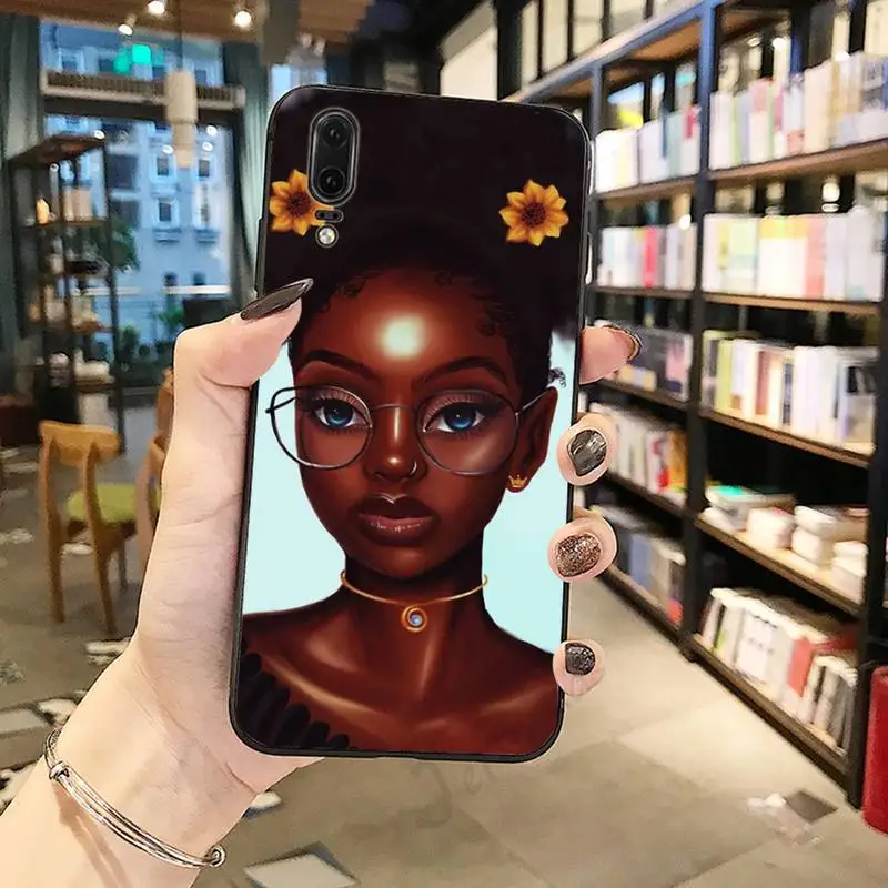 

fashion black girl Phone Case For Huawei honor Mate P 10 20 30 40 Pro 10i 9 10 20 8 x Lite