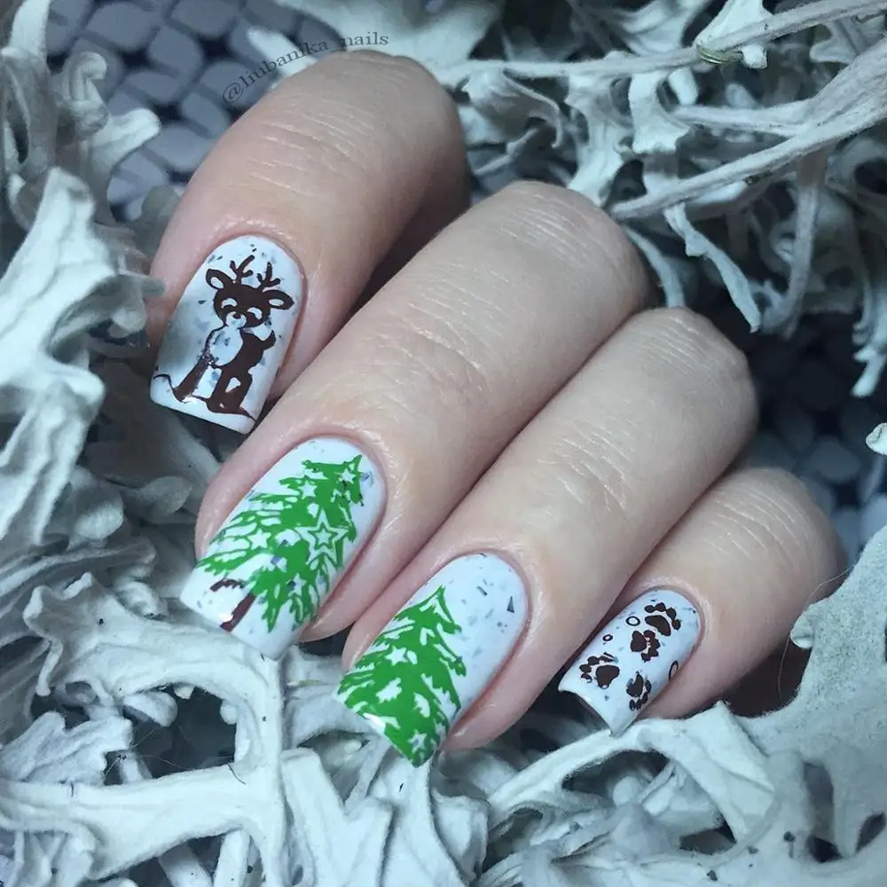 BeautyBigBang круглые пластины для стемпинга ногтей Рождественская снежинка подарок