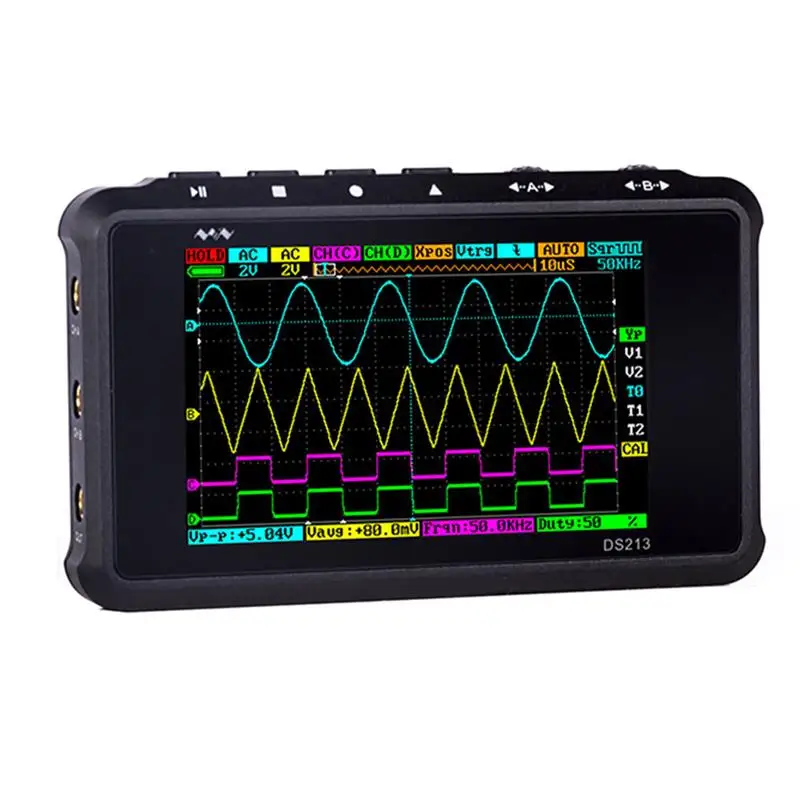 

4 Channel Digital Oscilloscope 100MS/s Sampling Rate 15MHz Analog Bandwidth LCD Display Portable Handheld Mini Support Storage