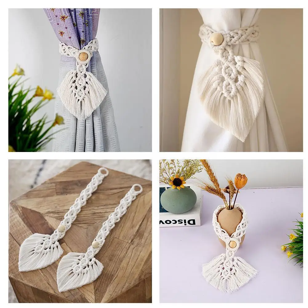 Занавес ручной работы завязки макраме хлопковые занавески подвесные украшения с