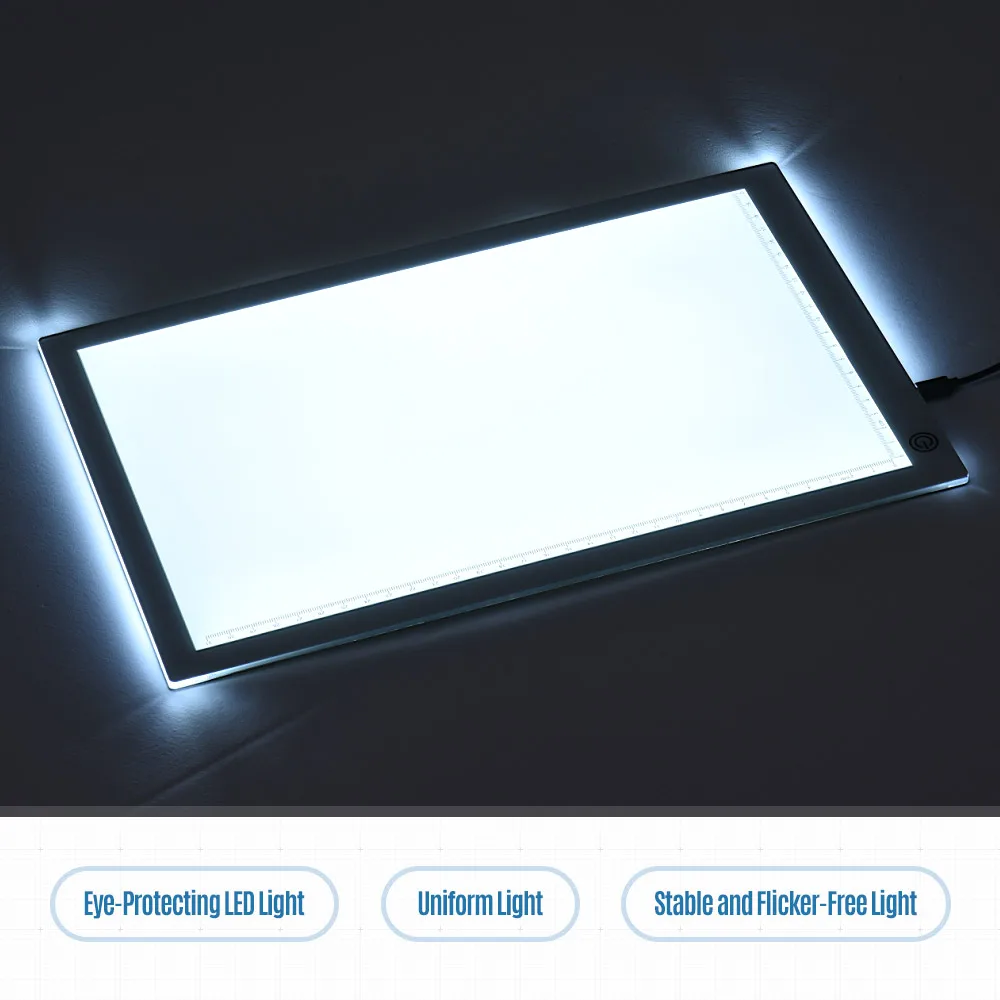 

Светодиодный светильник тбокс A4, доска для рисования, копировальная доска, панель 5 мм, ультратонкая Регулируемая яркость с USB-кабелем питан...