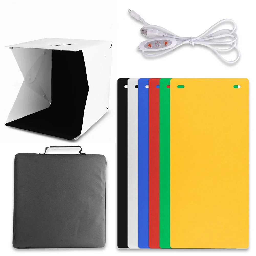 Cadiso 40cm Photobox 2 LED Folding White Lightbox Photography Lighting Kit Photo Studio Softbox Adjustable Brightness Light Box |