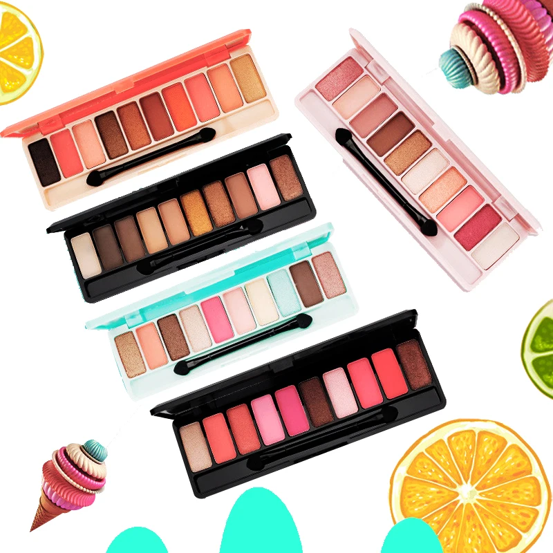 10 цветов Палитра теней для век матовые блестящие тени алмазные мерцающие