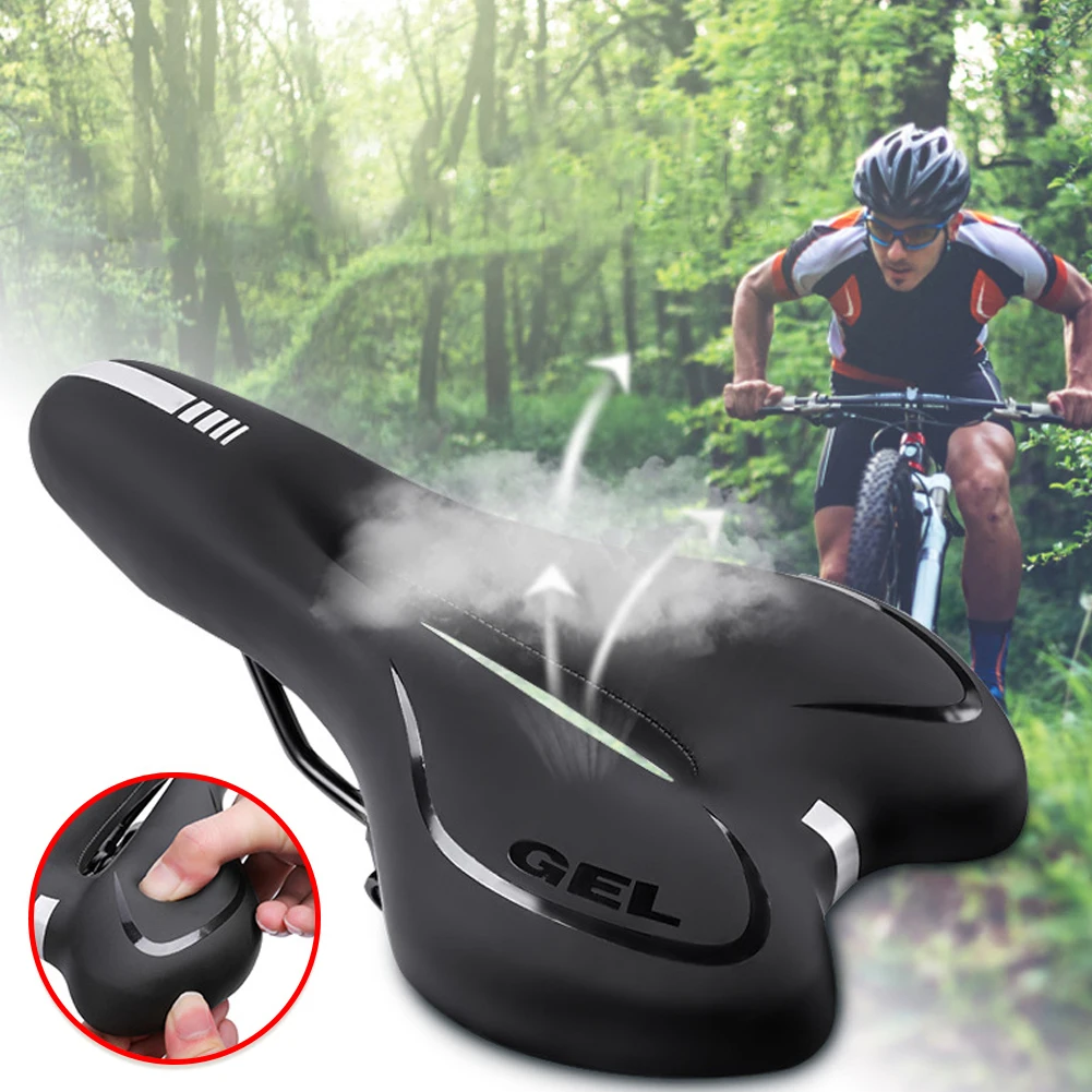 

Mountain Bicycle Silicone Shock Cushion Bicycle Saddle PU Surface Thickened Cycling Seat Universal Bicycle Cushion Super Soft